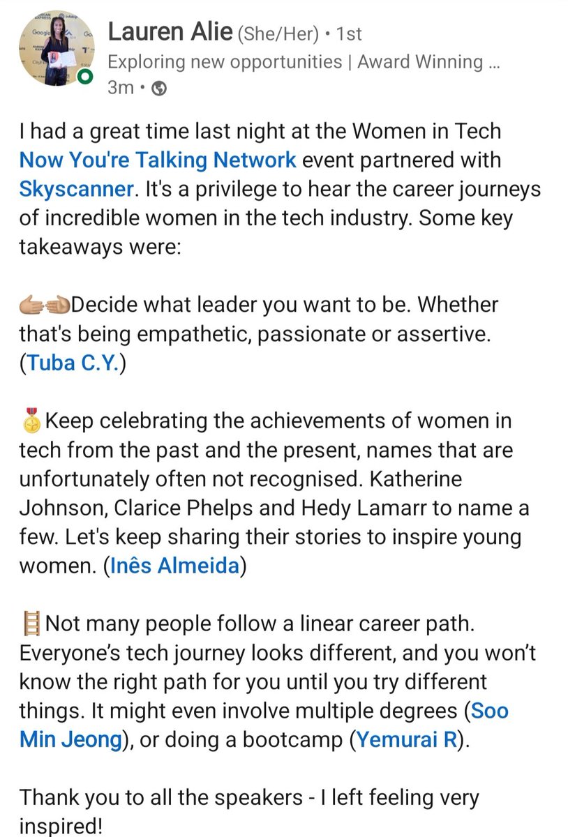 Last night I was part of an event packed with amazing women in technology and I got to talk about '50 Women in Tech'! It was an exhilirating experience! Thank you so much @MillennialMaryA for inviting me to be a part of it and everyone for the kind words about my talk. #women