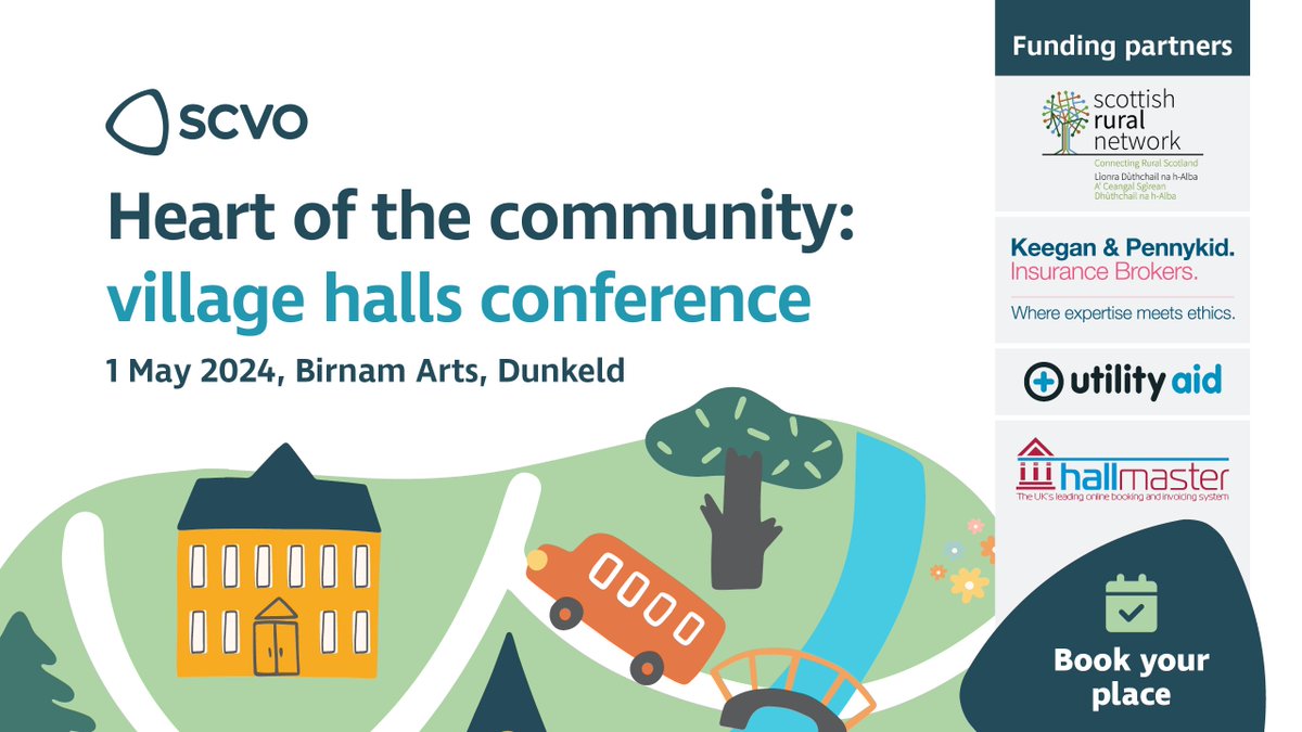 📣 Are you involved with running a village or community hall? Thinking of taking on a community space? Join @scvotweet for their free conference to meet, learn and connect with people managing spaces at the heart of their communities across Scotland: bit.ly/4adALSa