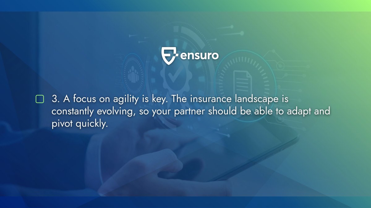 Ensuroproject's tweet image. If you're an insurtech company looking for innovative solutions to build your products, you need a partner that pushes boundaries and embraces disruption. How do you identify an innovator in a sea of traditional carriers? Here are 3 key things to look for👉

#InsurTechSolutions