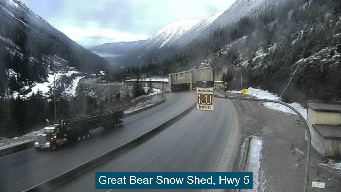 Good morning, BC and happy Friday Eve! Relatively nice weather is still in the forecast for most of the province this #LongWeekend. Here's a peek 👀 around as of 7:15am. Drive safely! 👍
#MasseyTunnel #Malahat #TerraceBC #BCHwy5 
ℹ️drivebc.ca