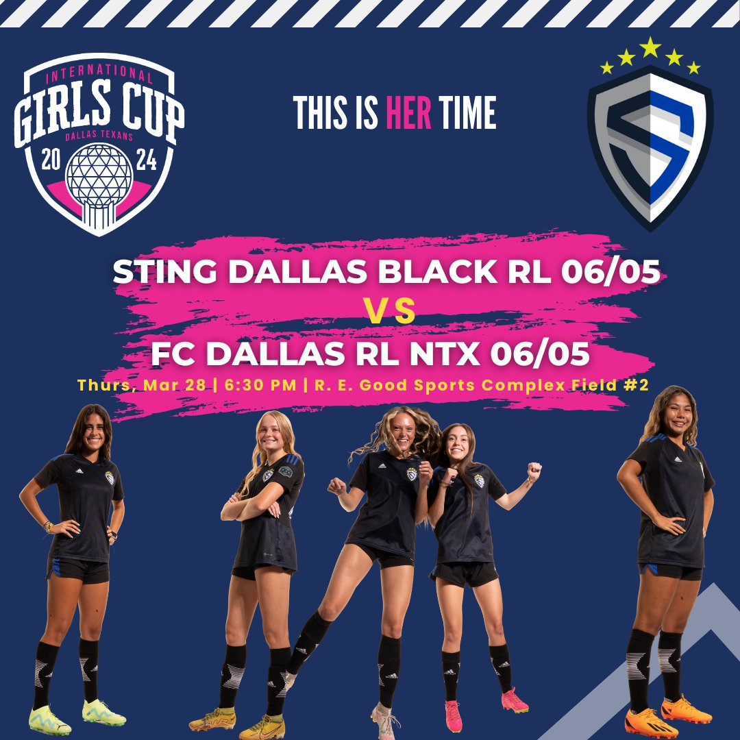 StingBlack_ECRL's tweet photo. It's MATCH DAY! We are ready for Game 2 of @DallasGirlsCup!  LET'S GO STING BLACK!!💥

@StingSoccerClub
@topherroach7
@ECNLgirls
@ImYouthSoccer
@ImCollegeSoccer

@PrepSoccer
@TopDrawerSoccer
@TheSoccerWire
#DTGIC #ThisIsHERtime #StingDallas #StingBlackECNRL #weAreSting https://t.co/BcRLmwxwAC