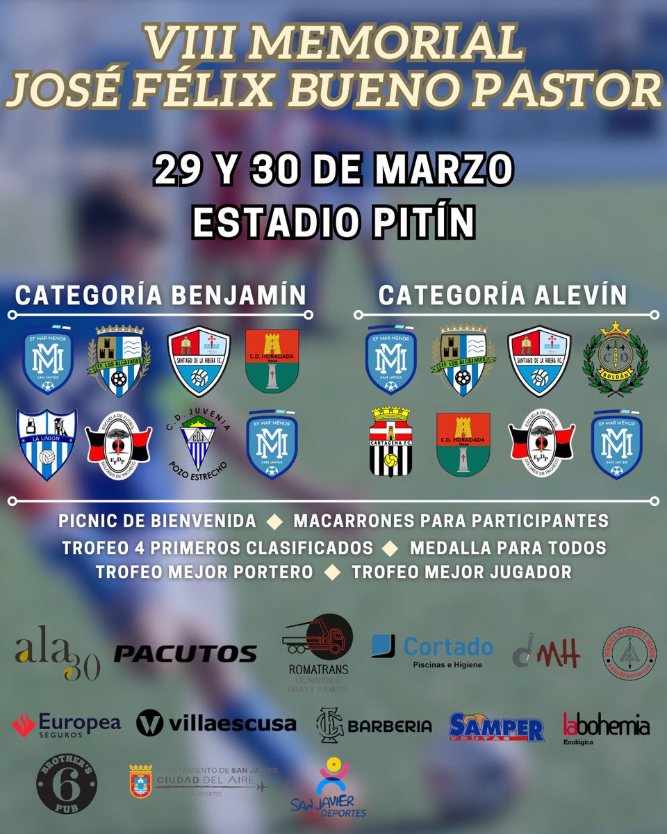efmmsanjavier's tweet photo. VIII MEMORIAL JOSÉ FÉLIX BUENO PASTOR 

🗓️ Viernes 29 y Sábado 30 a partir de las 9:30 

🏟️ Estadio Pitin

#UnaNuevaHistoria https://t.co/cTdvzjLU6H