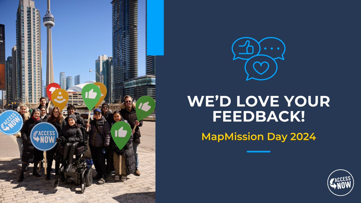 How was your #MapMission Day experience? Please take a few minutes to fill out this quick survey so we can learn from you and how we can make #MapMission Day and other community events better: bit.ly/3Tuthnn #AccessNow #AccessForAll #AccessibleCanada #TorontoEvents