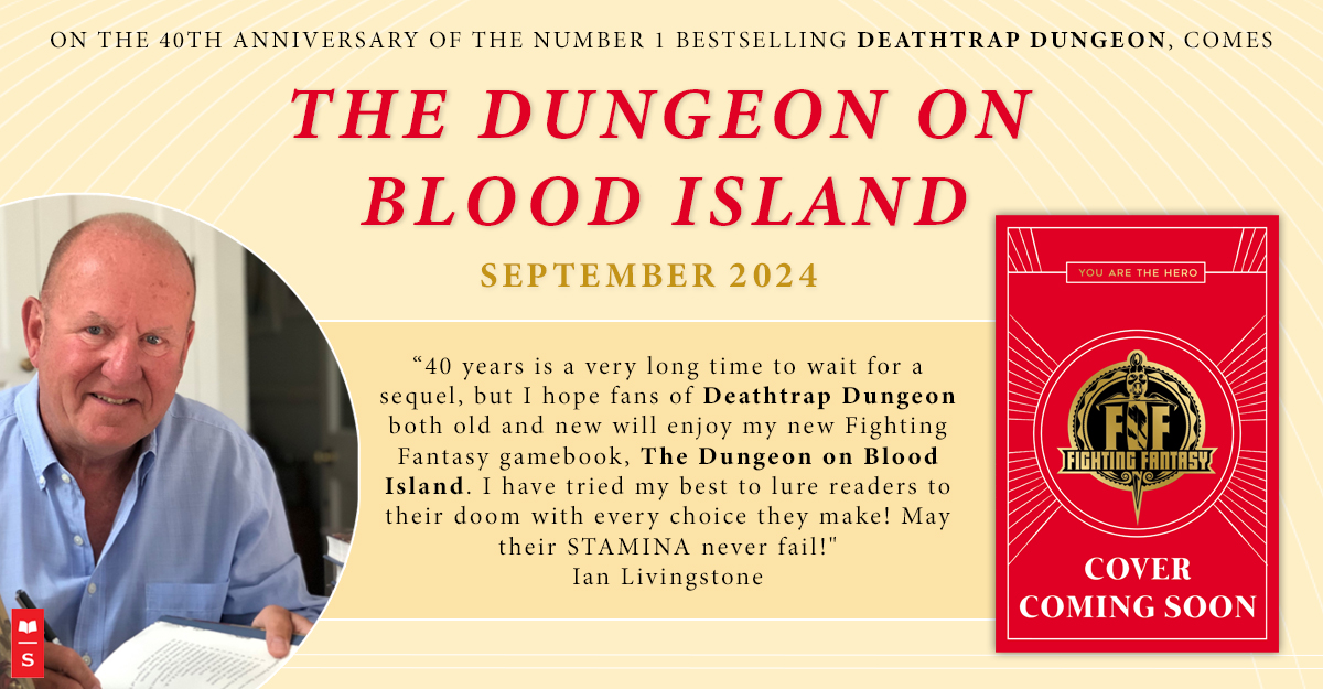 On the eve of the 40th anniversary of Deathtrap Dungeon, I'm delighted to announce I've written a 2nd sequel to be published in September. The Dungeon on Blood Island will have a cover by the amazing Iain McCaig who painted the original Deathtrap Dungeon cover. @fightingfantasy