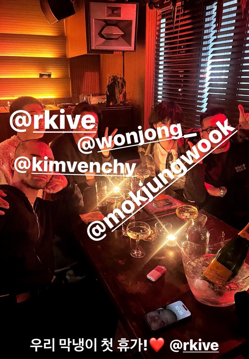 240328 RM with his friends stylist Kim Youngjin, photographer Mok Jungwook and actor Lee Jong-won via Eyes Magazine’s director Jin Pyo instagram story: “Our maknae (youngest) first vacation! ❤️ @/rkive” 🔗 instagram.com/stories/jinpyo… #RM #방탄소년단RM #김남준 #BTSRM