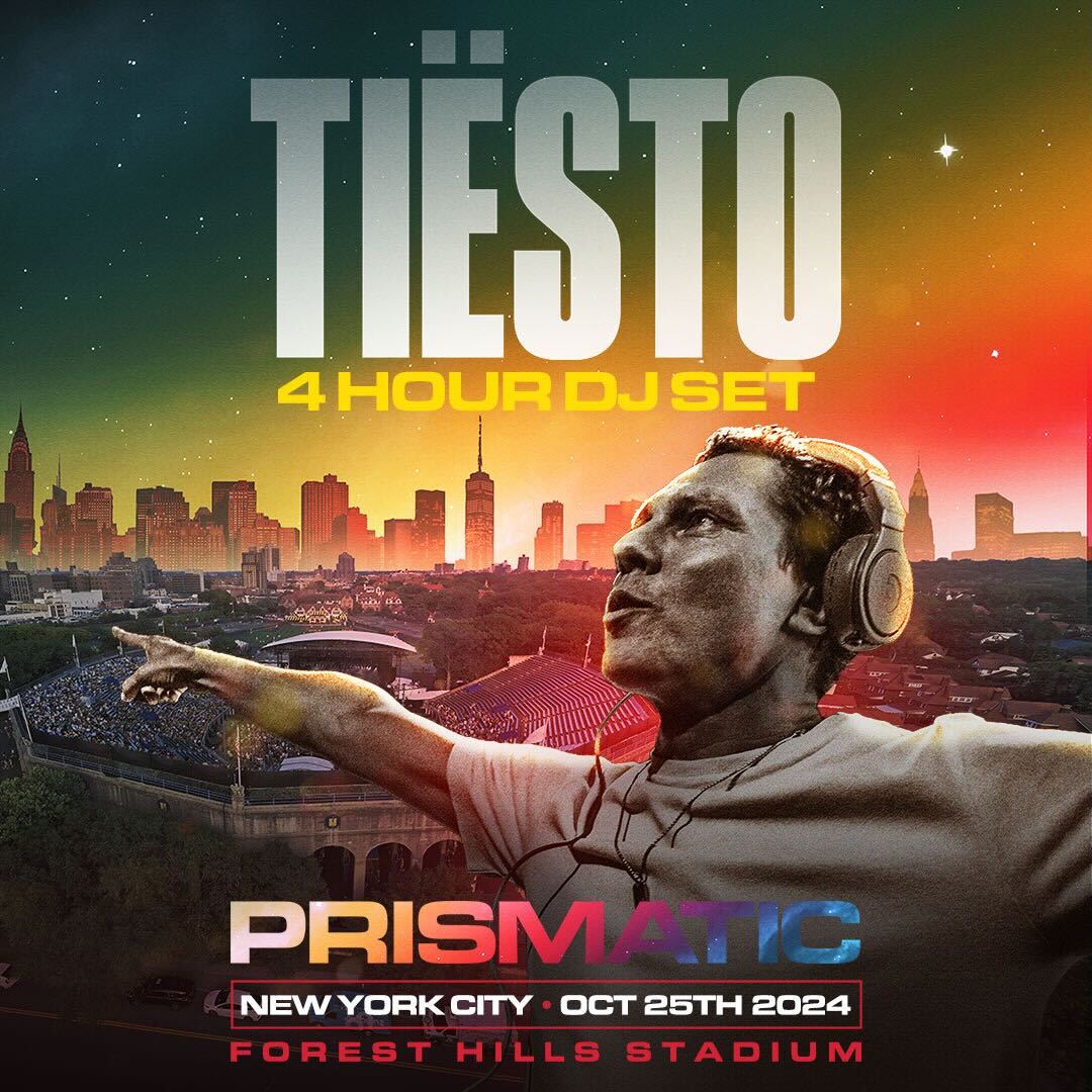 JUST ANNOUNCED: @tiesto comes to Forest Hills Stadium on friday, october 25 🎧 tickets on sale next friday, april 5 at 10am register now at the link in bio for artist presale starting next wednesday, april 3 at 10am ⬇️ tiesto.lnk.to/PrismaticNYC