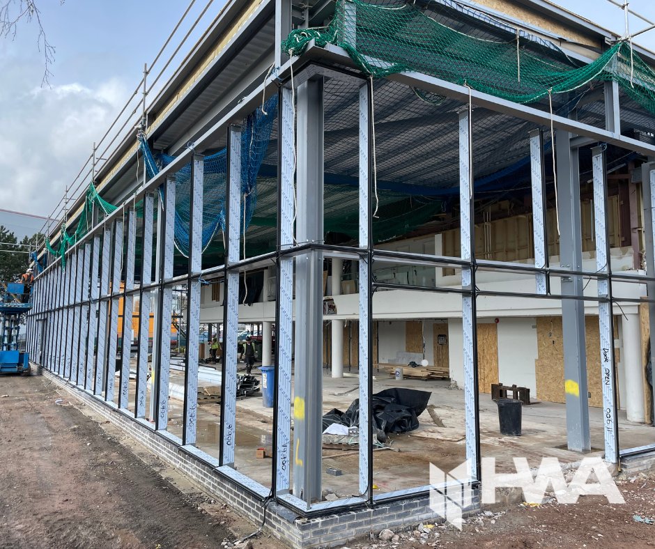 HWArchitectural's tweet photo. Project Update Alert! 🚨 

We're excited to share some recent photos from an ongoing project at a luxury car dealership in Exeter. We can't wait to see the finished result! ⭐️  

If you're looking for an #AluminiumGlazing #specialist why not give #HWA a call today: 01484 717677 https://t.co/l8KqFDI9hF