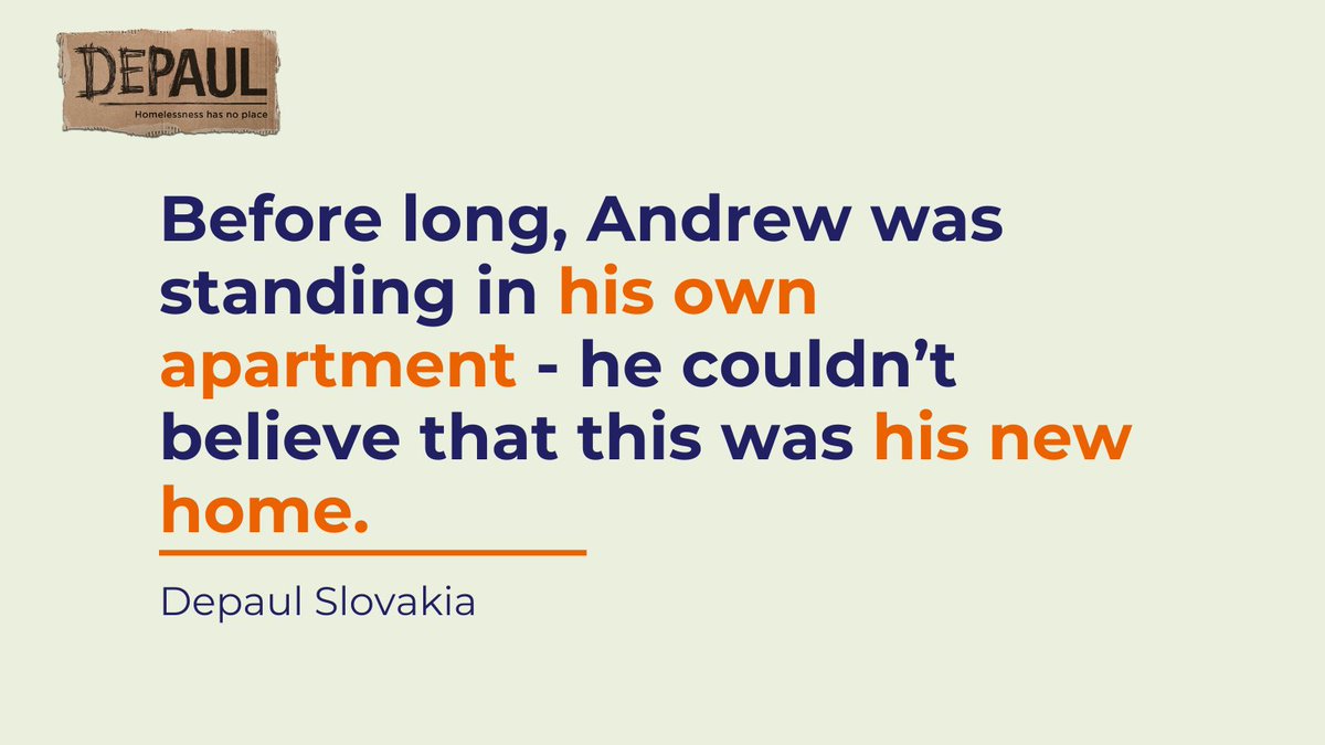 📍#Slovakia After experiencing #homelessness, Andrew received a home through Depaul Slovakia's Housing First programme. Now, he's lived in his apartment for over two years. Depaul's team continues to support Andrew, visiting him and assisting him with any issues.