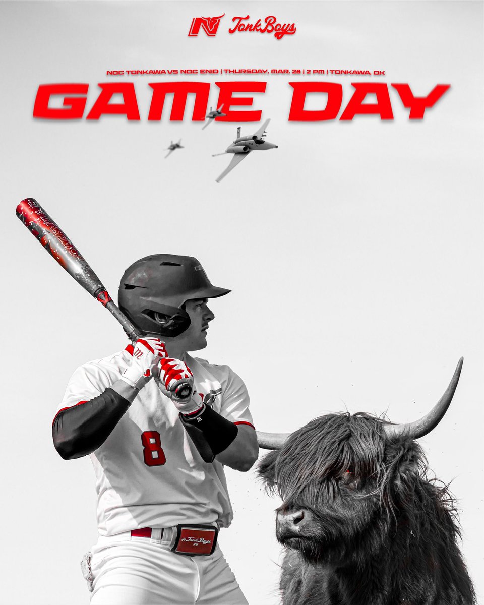 NOC-Tonkawa Mavericks (25-11) take on the NOC-Enid Jets (23-10) today at 2pm 
🤘🏻🐂 #TonkBoys #Bedlam