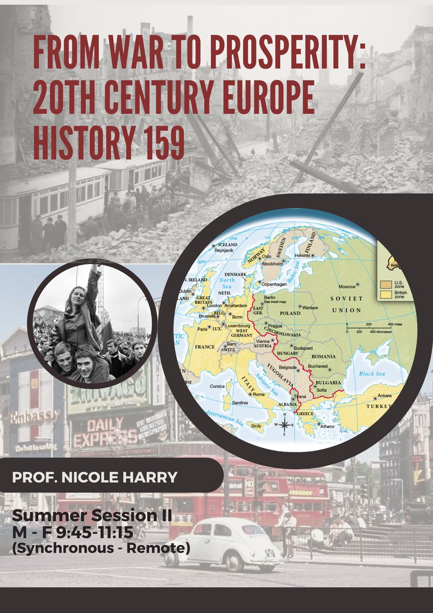 Any #TarHeels or @UNChistory students need @UNCSummerSchool ? Consider Hist 159: Europe in the 20th Cent. We’ll explore the development of ideas such as liberalism, communism, and fascism across the 20th cent and look at Europe’s influence on and reactions to global transitions