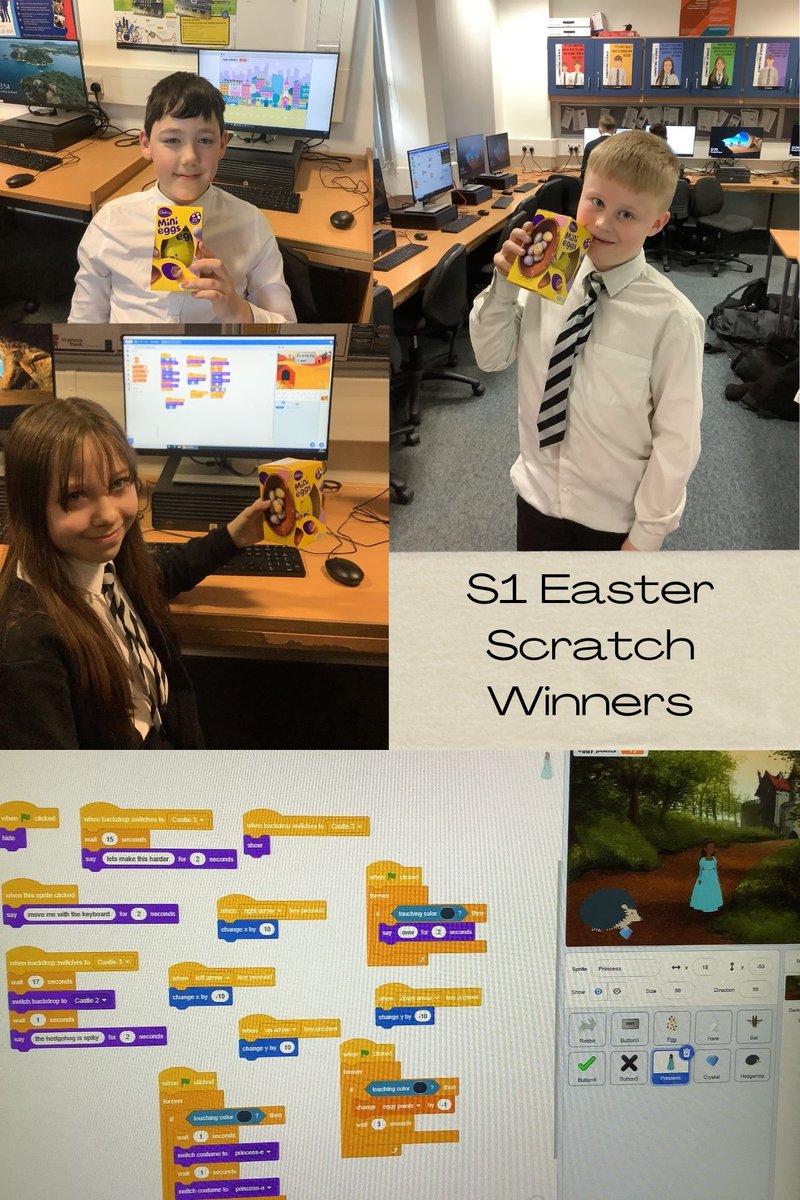 Some S1 Easter Scratch Winners #ScratchGames #Easter #programmingskills