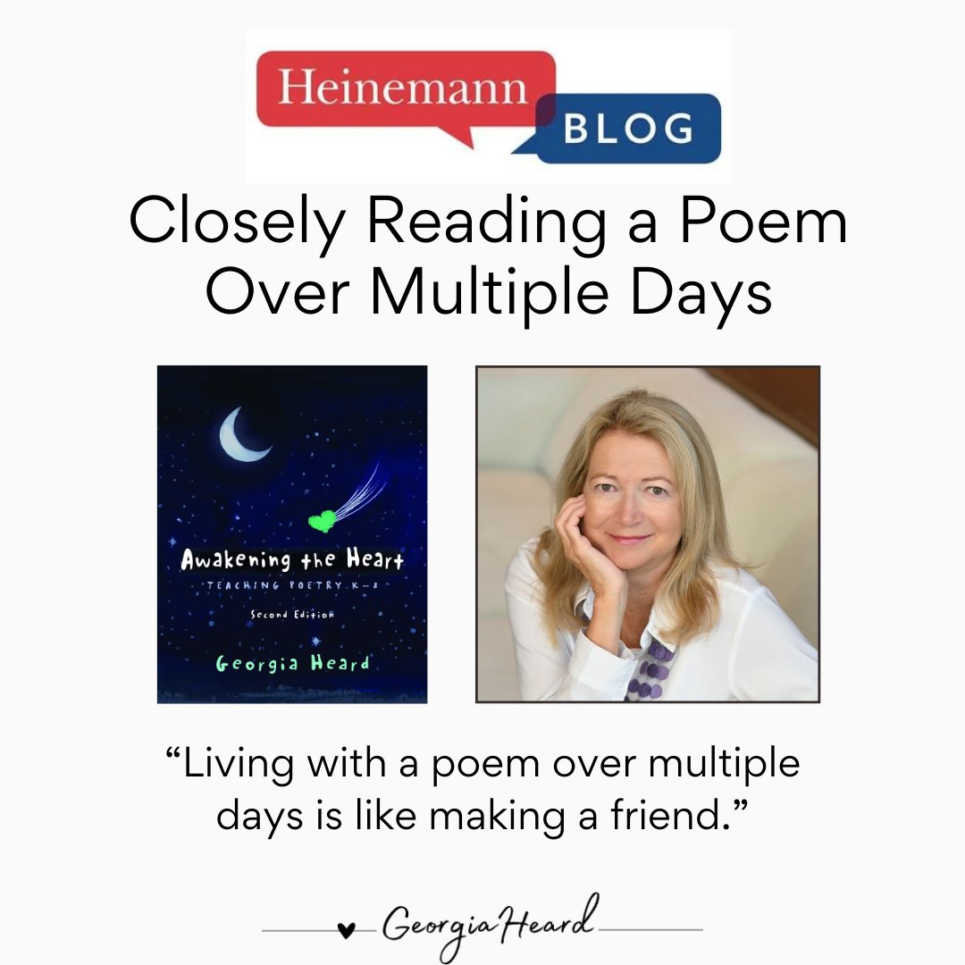 How can we do a close reading of a poem and explore it over multiple readings and days without losing the energy, the initial excitement and freshness, of the experience of a poem? Follow the link below to read all about it on the @HeinemannPub blog. blog.heinemann.com/closely-readin…