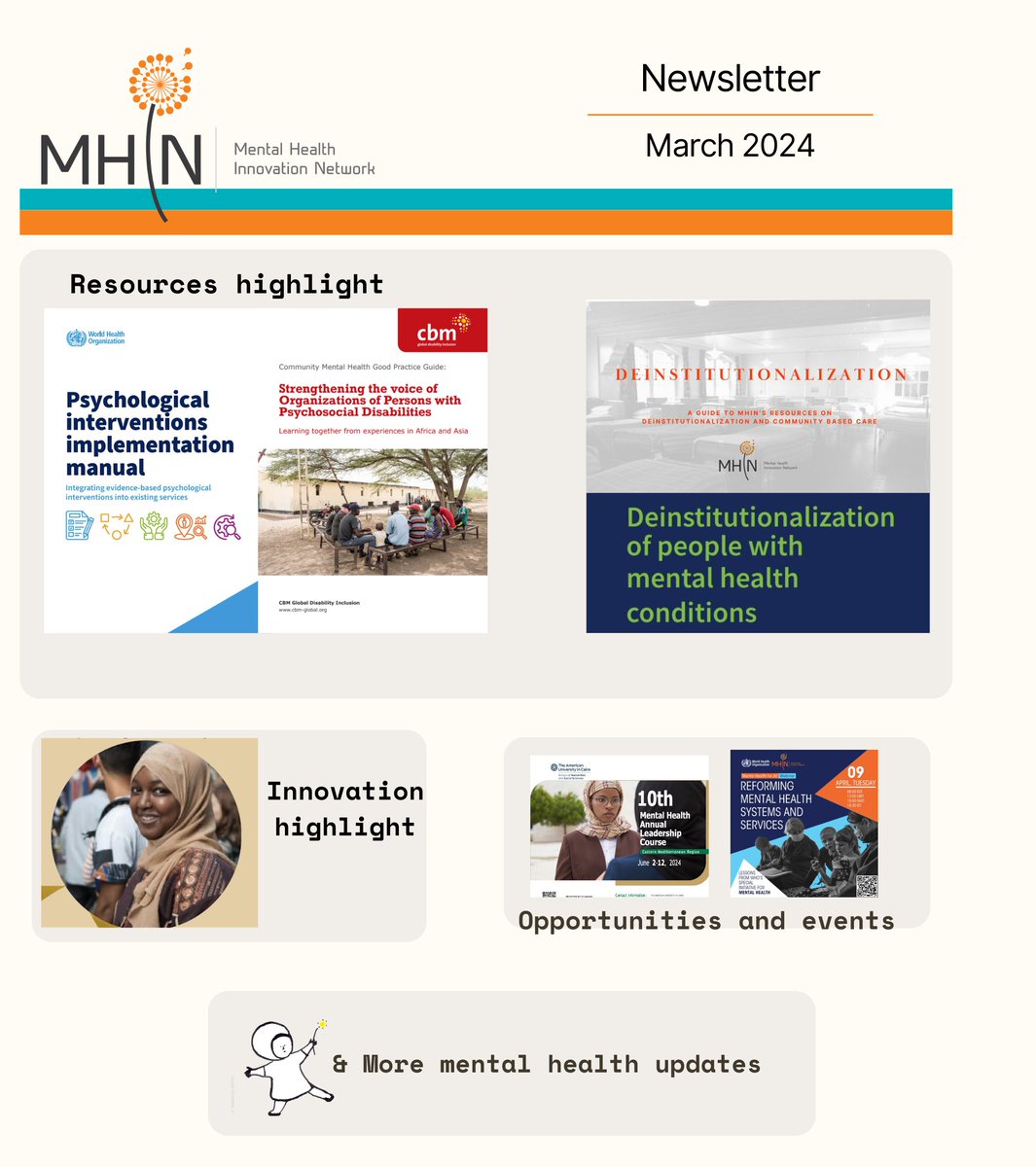 🗞 The MHIN March Newsletter highlights an infographic on Deinstitutionalization, peer-led updates, mental health resources, events, opportunities and more mental health updates. 📌 Read more-> mailchi.mp/lshtm/mhinmarc…