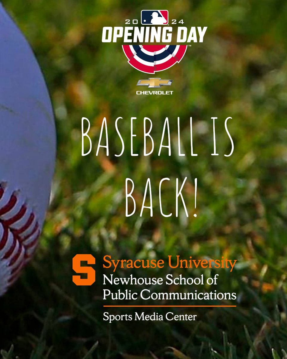 The day we've been waiting for is here! @MLB opening day and ⚾️ is back! Good luck to all of our @NewhouseSports @NewhouseSU alumni all over the country working today. 🍊🎙️🎦📺📻