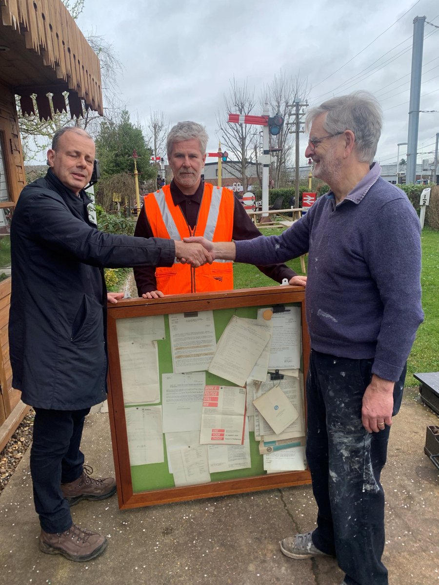 We were pleased to put colleagues from @networkrail in touch with the St Albans Signal Box Museum and secure a future for an NUR Noticeboard (and its notices!) from the Euston PSB. It was recently handed over to the museum and can now be seen there.