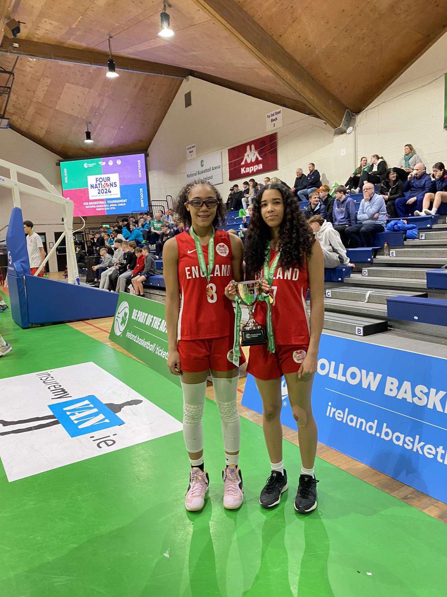 Well done to Athena Thompson & Kaiya Bateman who helped @bballengland U16 Girls 🏴󠁧󠁢󠁥󠁮󠁧󠁿 to Gold🥇in the Four Nations Tournament 👏 Doing the MK Breakers proud on the International Stage!