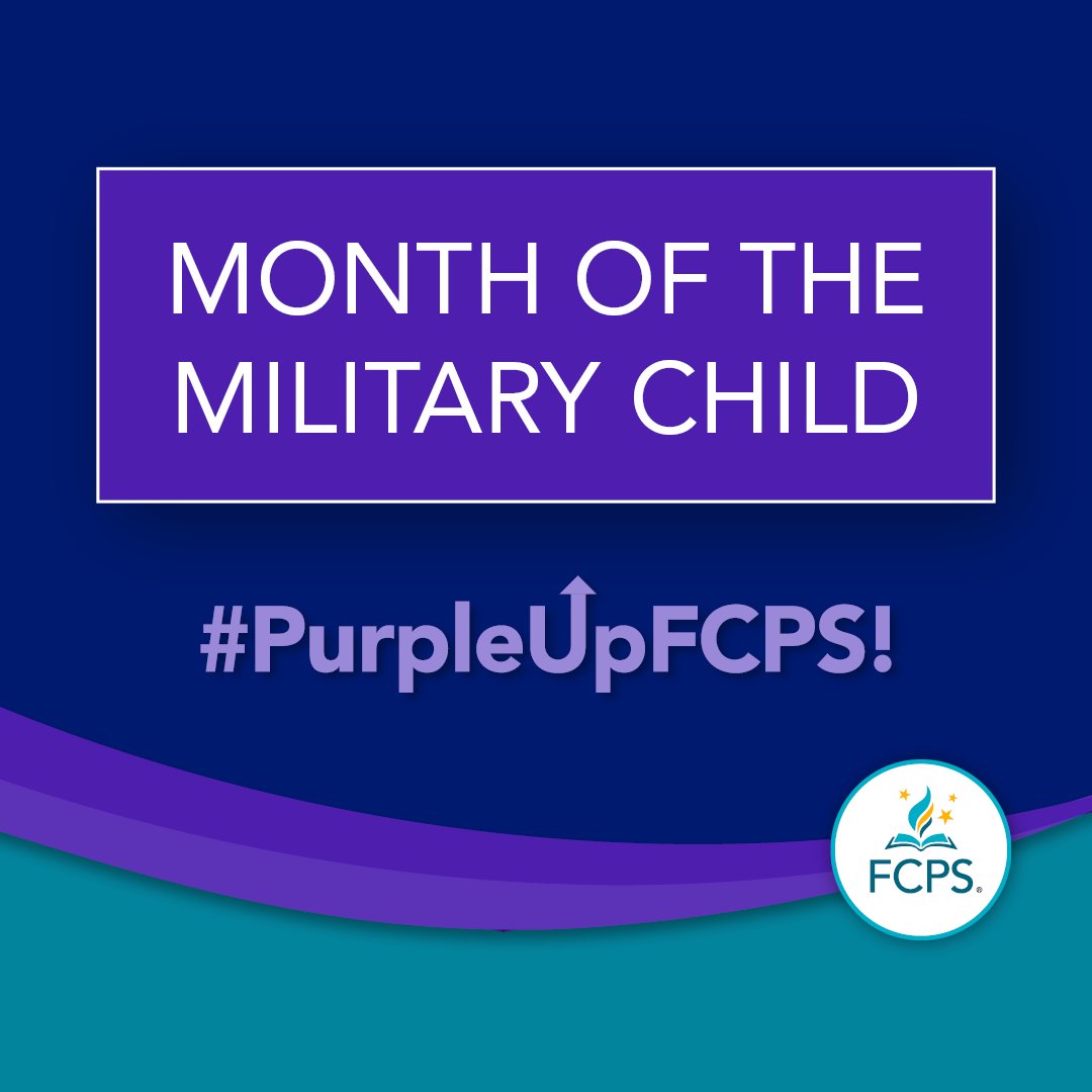 💜 April is the Month of the Military Child! FCPS is proud to have more than 14,000 military-connected students. Thank you to all our students &amp; families who serve. We are grateful for your contributions to our classrooms and our nation. #MonthOfTheMilitaryChild #PurpleUpFCPS