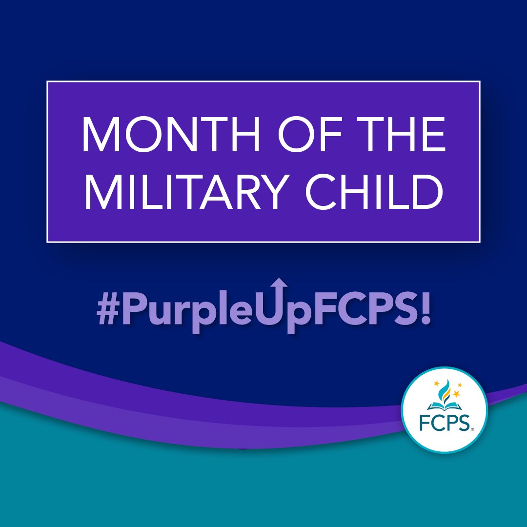 💜 April is the Month of the Military Child! FCPS is proud to have more than 14,000 military-connected students. Thank you to all our students & families who serve. We are grateful for your contributions to our classrooms and our nation. #MonthOfTheMilitaryChild #PurpleUpFCPS