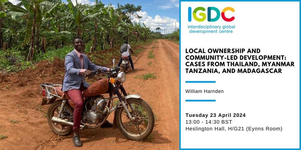 Join William Harnden (Managing Director of Connected Development) on 23 April for a seminar where he will present three context specific case studies of grassroots community-led development efforts from members within its network. Book your tickets here tinyurl.com/54ty5s5a