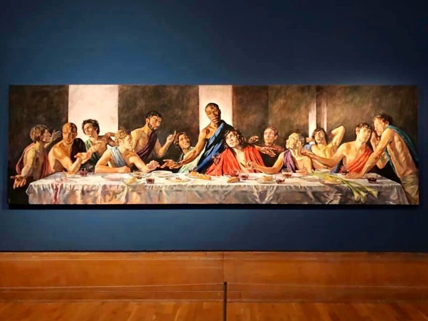 Dave: The Steel City Snapper (@steelcitysnaps) on Twitter photo The 12-foot-long oil on aluminium reworking of Leonardo’s Last Supper was painted by <a href="/Lorna_May_/">Lorna May Wadsworth</a> in 2009 with Jesus represented by black fashion model Tafari Hinds as a way of challenging perceptions and asking people to “look with fresh eyes at something you think you know” The 12-foot-long oil on aluminium reworking of Leonardo’s Last Supper was painted by <a href="/Lorna_May_/">Lorna May Wadsworth</a> in 2009 with Jesus represented by black fashion model Tafari Hinds as a way of challenging perceptions and asking people to “look with fresh eyes at something you think you know”
