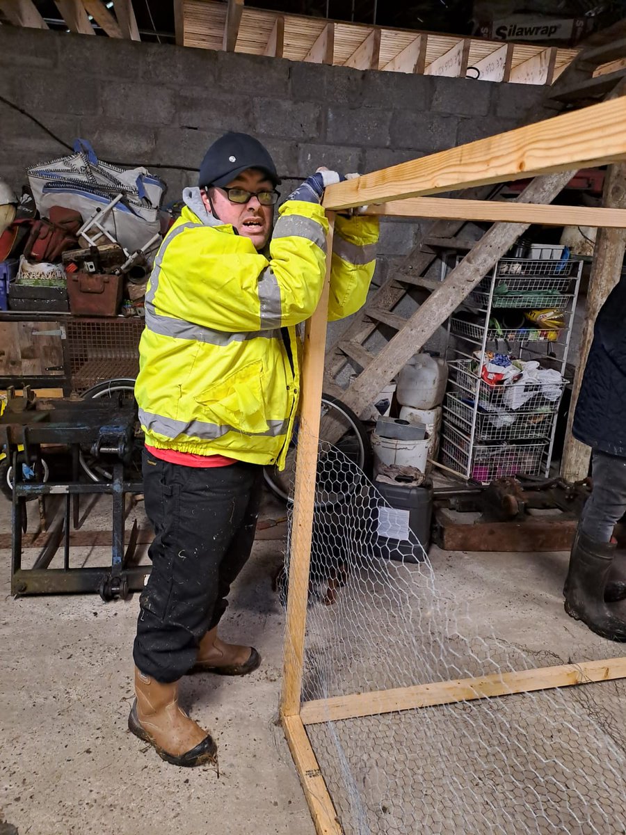 New chicken coop for the ladies made on farm in Co. Carlow with the help from the Wexford boys from @BOCSI_Social. #SocialFarming providing meaningful activities for participants on farms throughout the country. #NewOpportunities ##ConnectingPeople ##EnhancingLives