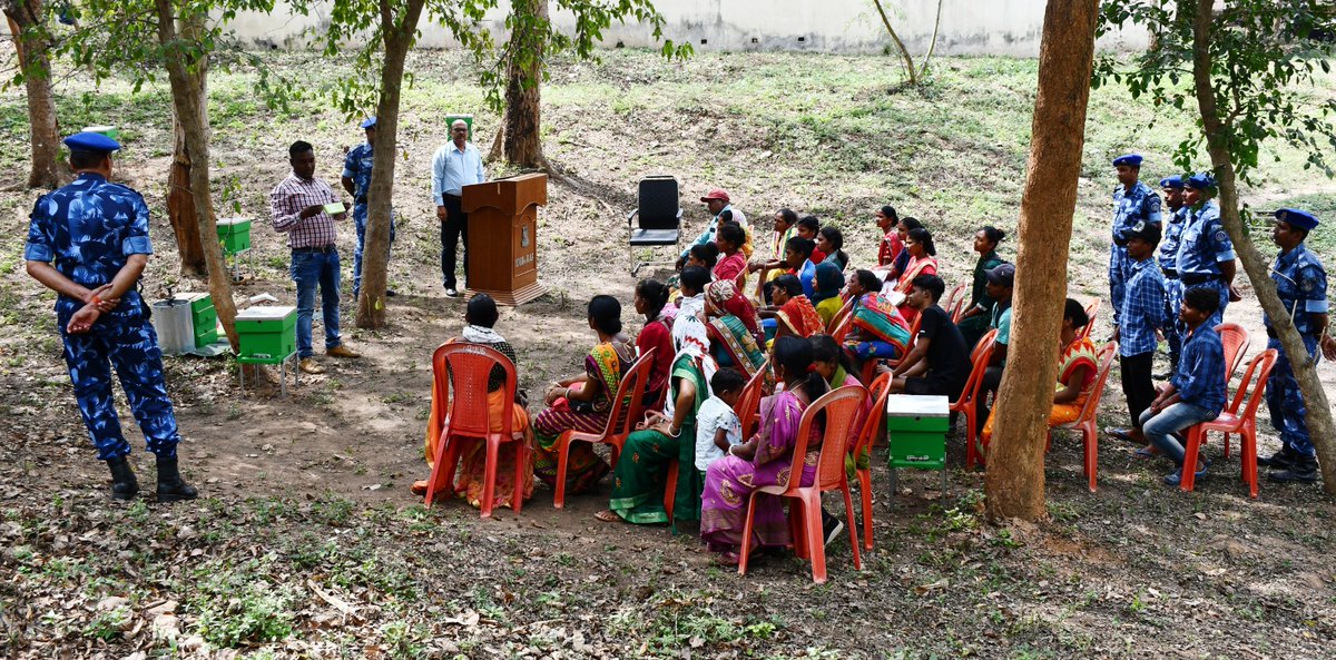 'Empowering the future: Today, 106BNRAF organized beekeeping training for unemployed youth(female)in their adopted villages, providing hands-on experience. They showed their eagerness to learn. #CommunityEngagement #self employment 🐝'