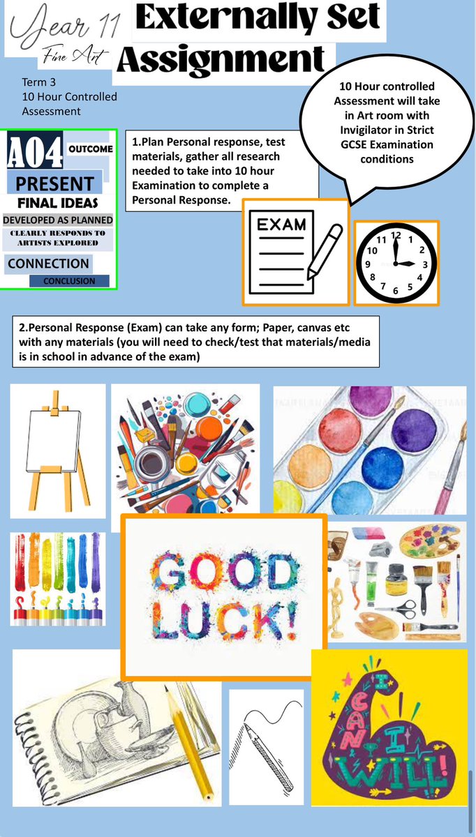 Our Year 11 Artists will be preparing for their ESA when we return. Excited to see all the development work come together and the inspirational work that you create! We’re so proud of your hard work and achievements so far 💜#PersonalResponse #inspiringothers