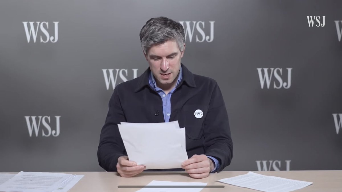 Hundreds of us @WSJ are reading Evan Gershkovich’s stories today as part of a series of events to mark a year since his unjust arrest in Russia - telling his story until he’s able to tell it himself. Watch here: youtube.com/live/gNweZEDej… #IStandWithEvan