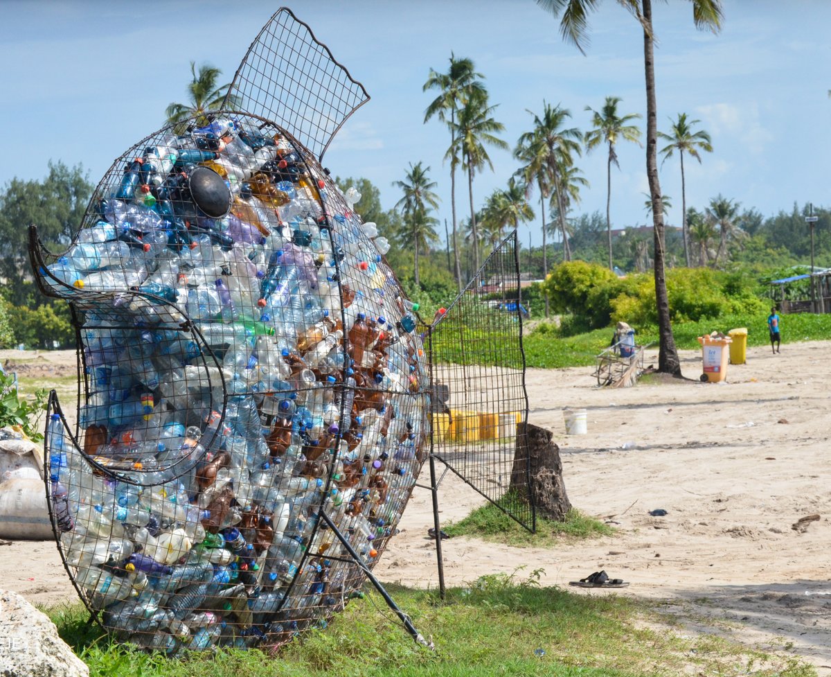 📸Ubunifu wa aina yake jijini Dar es Salaam, #Tanzania. Tusipobadili tabia zetu, taka za plastiki zitakuwa nyingi baharini kuliko samaki🐟🐠. Leo siku ya #ZeroWaste, fahamu jinsi unavyoweza #BeatPlasticPollution. unep.org/events/un-day/…