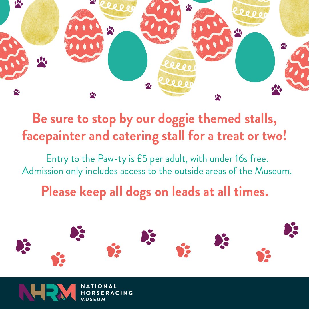 Are you getting in the Paw-ty mood? Here's what you can expect at our Easter Paw-ty this weekend! Want to find out more? Head to our website here to find out more - nhrm.co.uk/events/easter-… #nationalhorseracingmuseum #museum #newmarket #museum #easter #nhrmeasterpawty