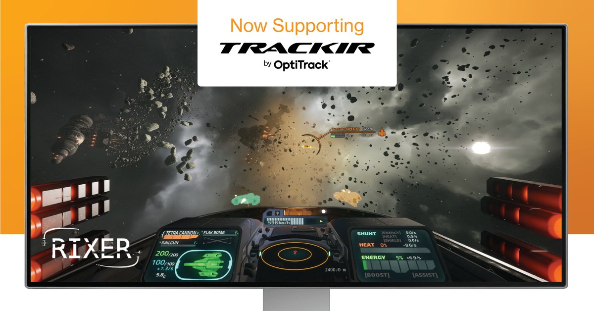 trackir's tweet image. Now you can use #HeadTracking to look around the vastness of the #Rixer cosmos! The space combat sim now supports TrackIR for hands-free camera control!

@OptiTrack