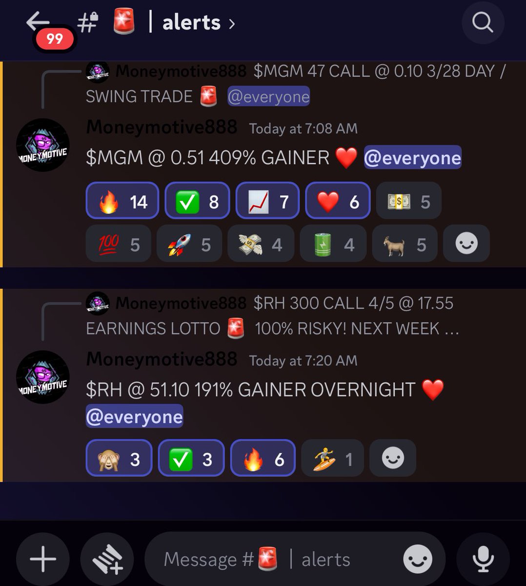 moneymotive888's tweet image. $MGM 409% GAINER 🙏🏽❤️

$RH $50,000 SECURED ON NEXT WEEK CONTRACTS 📚

🧠whop.com/moneymotive