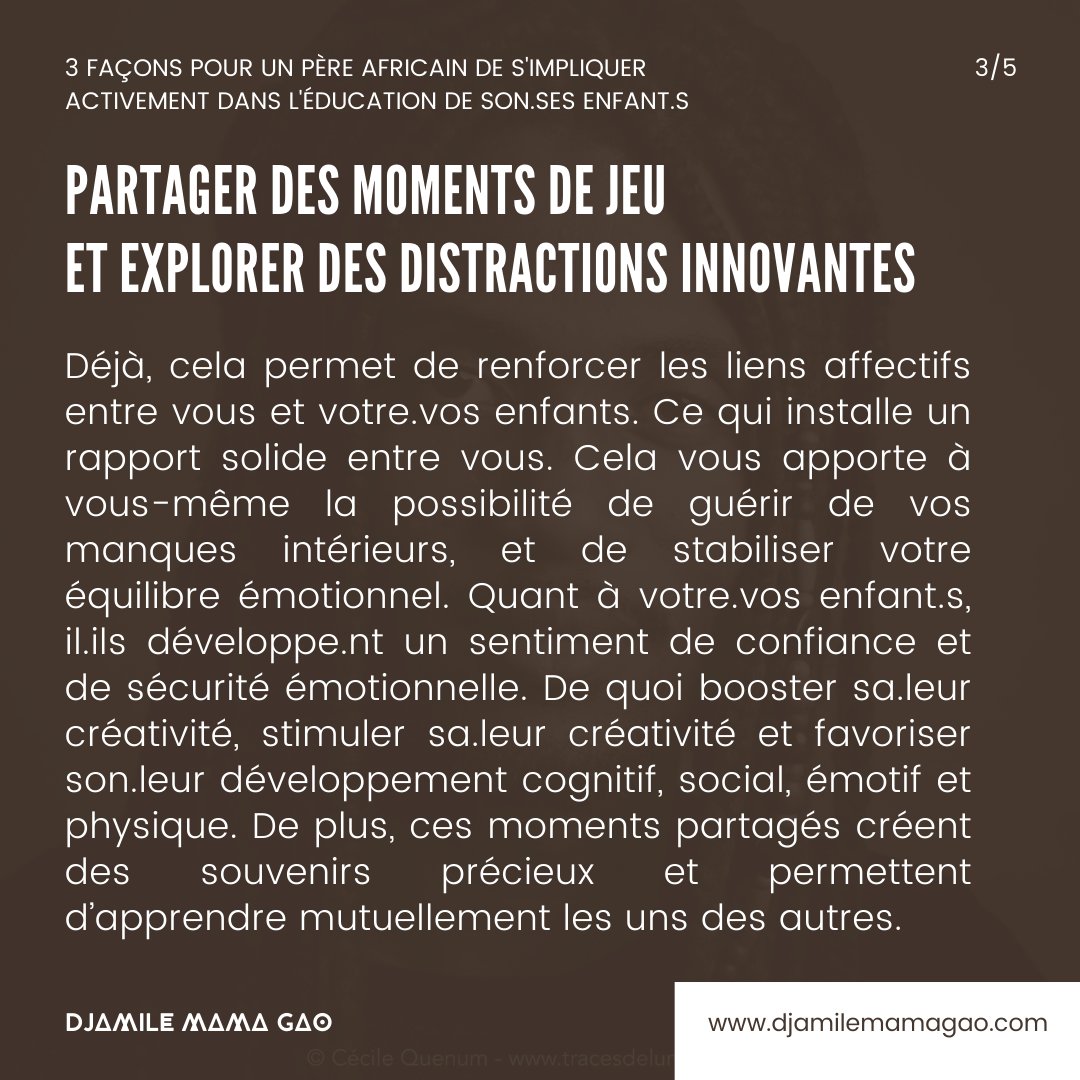 DjamileMamaGao's tweet photo. 3 FAÇONS POUR UN PÈRE AFRICAIN DE S'IMPLIQUER ACTIVEMENT DANS L'ÉDUCATION DE https://t.co/yvm9BRXpCY ENFANTS
#paternity #paternite #pere #parentlife #papa #father #fatherlove #family #serenity #playtime #masculinity #masculinitepositive https://t.co/i4liYKpZeB