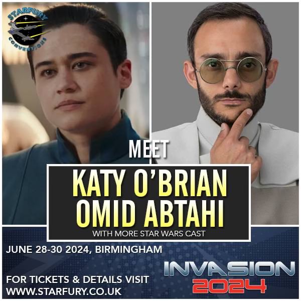 Omid Abtahi (@abtahiomid) on Twitter photo Starfury 2024!!! <a href="/thekatyo/">Katy O’Brian</a> and I will be invading Birmingham, England June 28-30 with loads of other talented Star Wars actors. (Seriously, check out their slate 🤯)
June can’t come soon enough. Hope to see you there! Starfury 2024!!! <a href="/thekatyo/">Katy O’Brian</a> and I will be invading Birmingham, England June 28-30 with loads of other talented Star Wars actors. (Seriously, check out their slate 🤯)
June can’t come soon enough. Hope to see you there!