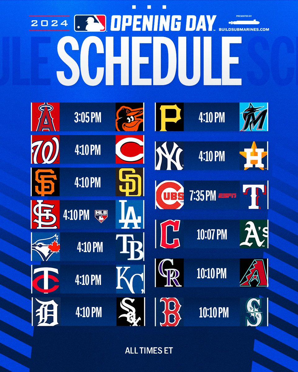 What a beautiful sight. 😍 #OpeningDay Local broadcast listings: MLB.com/schedule