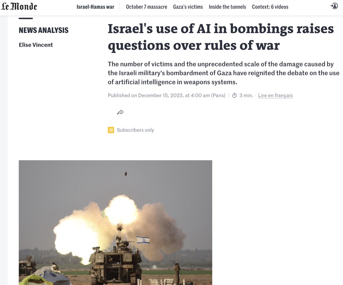 🚨 @UN Special Rapp oPt @FranceskAlbs affirms that during the first months of the campaign, Israel’s army employed over 25K tons of explosives (=2 nuclear bombs) on innumerable buildings, many of which were identified as targets by #ArtificialIntelligence🧵bit.ly/4a2T6lr