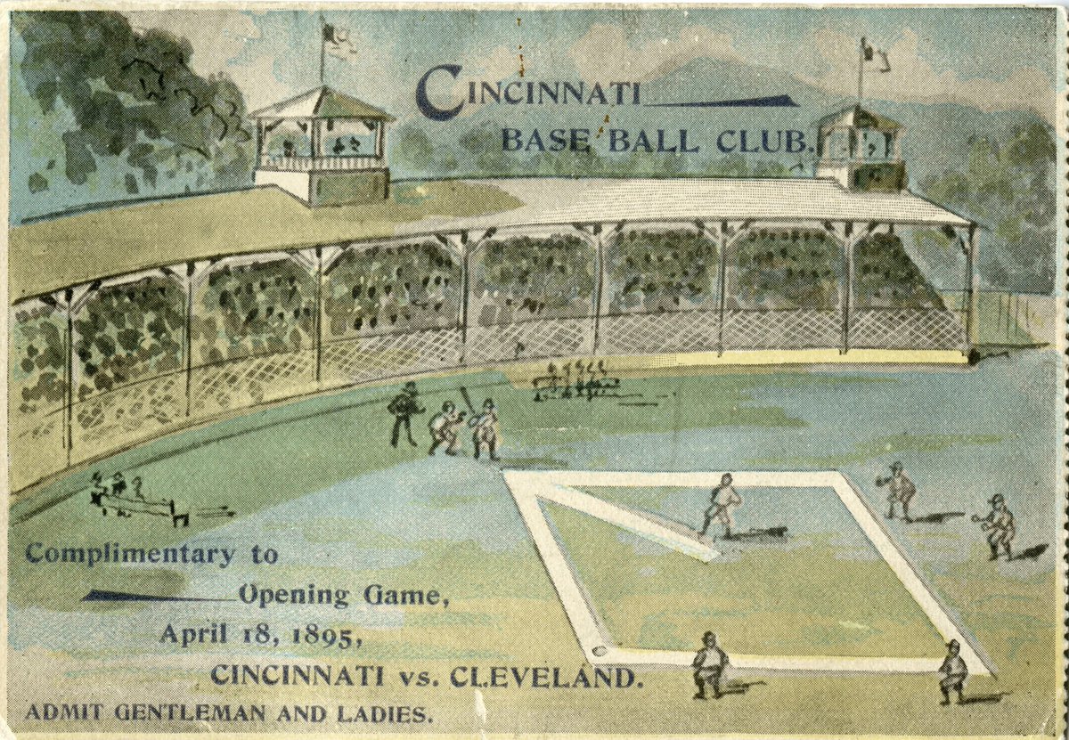 This @Reds ticket from #OpeningDay in 1895 is a work of art.