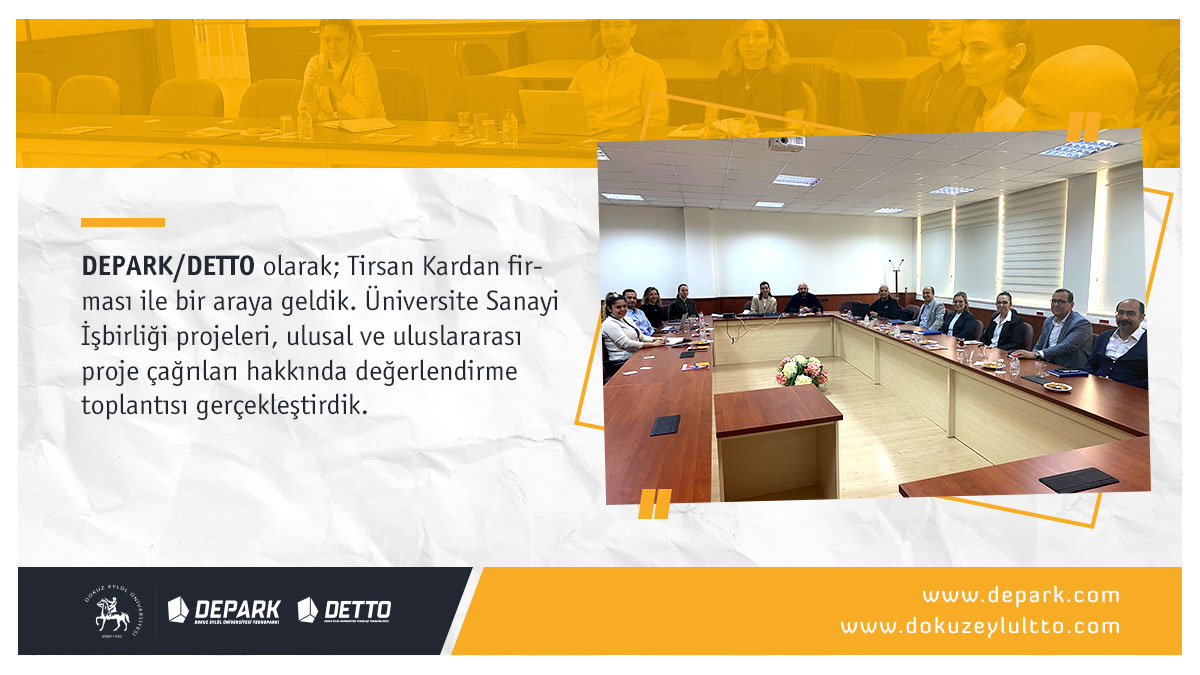 DEPARK/DETTO olarak @tirsankardan firması ile bir araya geldik. Üniversite sanayi iş birliği projeleri, ulusal ve uluslararası proje çağrıları hakkında değerlendirme toplantısı gerçekleştirdik. #universitemDEU #deparktgb #dokuzeylultto @universitemDEU