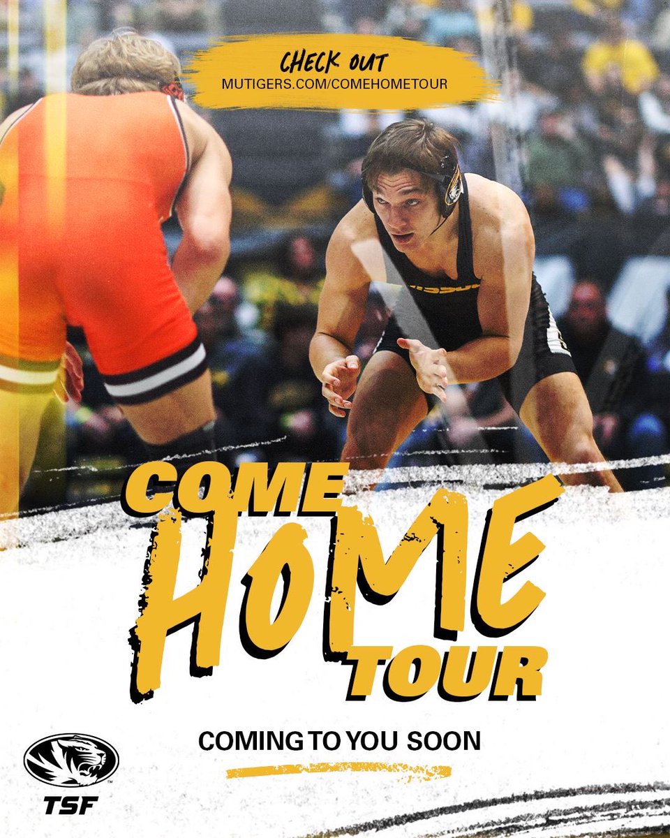 DON'T MISS YOUR CHANCE TO HANG OUT WITH OTHER TIGER FANS AND MEET MIZZOU COACHES AND ATHLETES AT A COME HOME TOUR NEAR YOU!
REGISTER AT
MUTIGERS.COM/COMEHOMETOUR
#ROARLOUDER2024