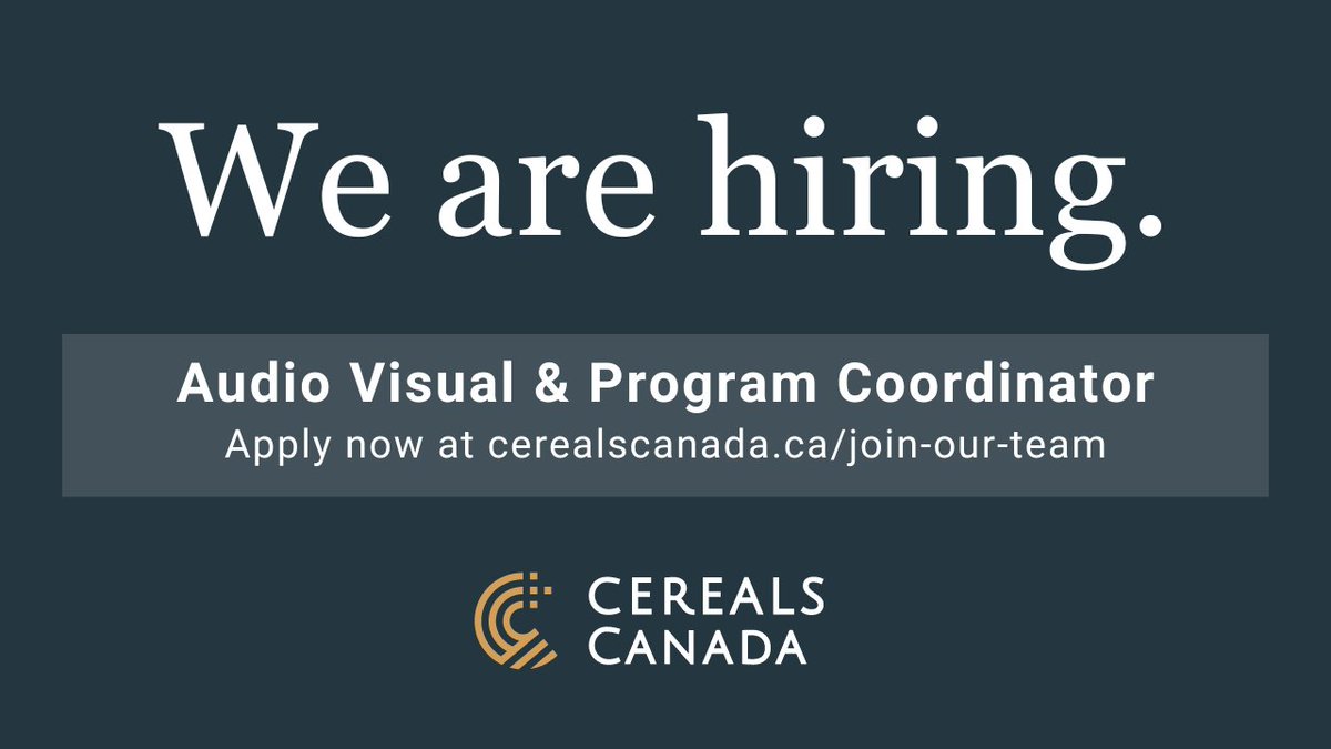 Join our team! As the Audio Visual & Program Coordinator, you will play a crucial role in ensuring the seamless execution of both domestic and international programs, webinars, and workshops. Learn more about this full-time position and apply today: cerealscanada.ca/join-our-team/