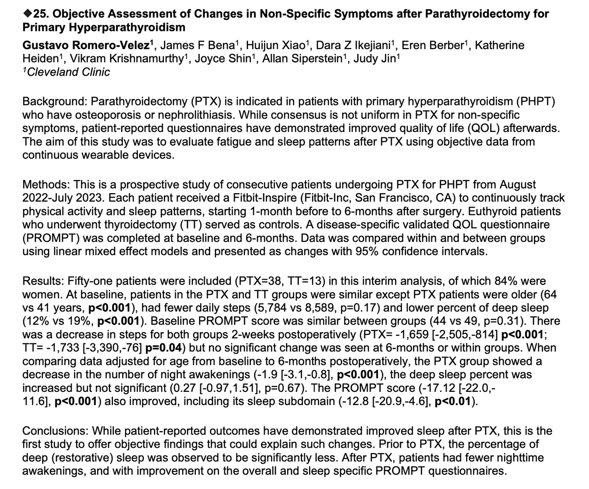 Objective Assessment of Changes in Non-Specific Symptoms after Parathyroidectomy for Primary Hyperparathyroidism
