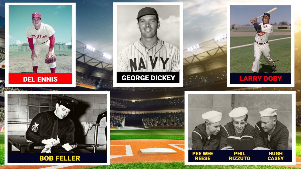 Today is Baseball's Opening Day & NSWCPD proudly salutes Navy Veterans who have played professional baseball, including Del Ennis from our hometown @Phillies. (Images provided by the Chevrons and Diamonds Collection & the Associated Press) #OpeningDay #AmericasPastime