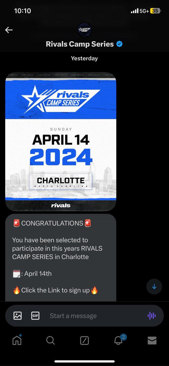 I am extremely blessed to receive a camp invitation AGTG✝️ @RivalsCamp @Rivals @Rivals_Jeff @DC15sports @willbradleysp @NPCoachJeff @Coach_Swagg4 @SC_DBGROUP @JamaleFoster @coachturner5 @the_real_GP @ZLendyak @EddieWhitley37 @JibrilleFewell