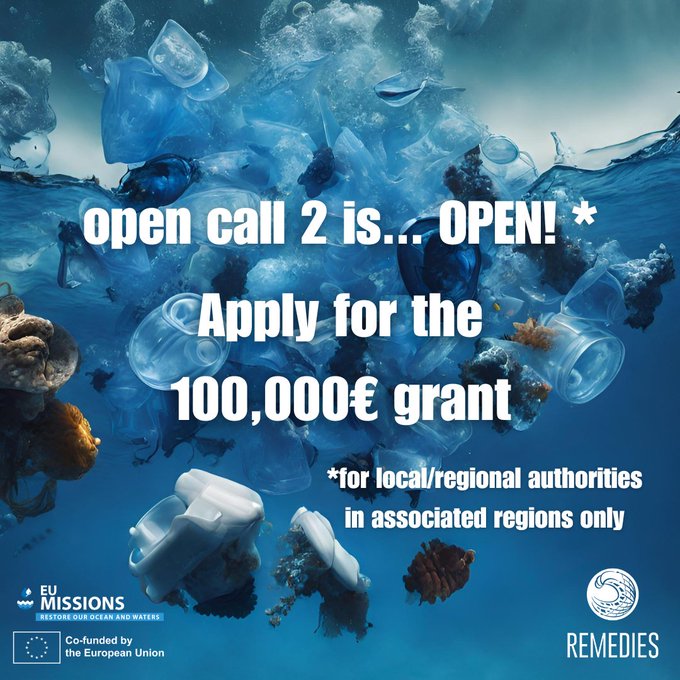 📢local/ regional public authority and ready to lead the prevention and zero-waste of #PlasticPollution in the #Mediterranean? 3 x €100.000 grant and tech assistance from @remedies_EU! A.o 🇩🇿Algeria, 🇱🇾Libya and 🇹🇳Tunisia are eligible Check it out!👉shorturl.at/dM569