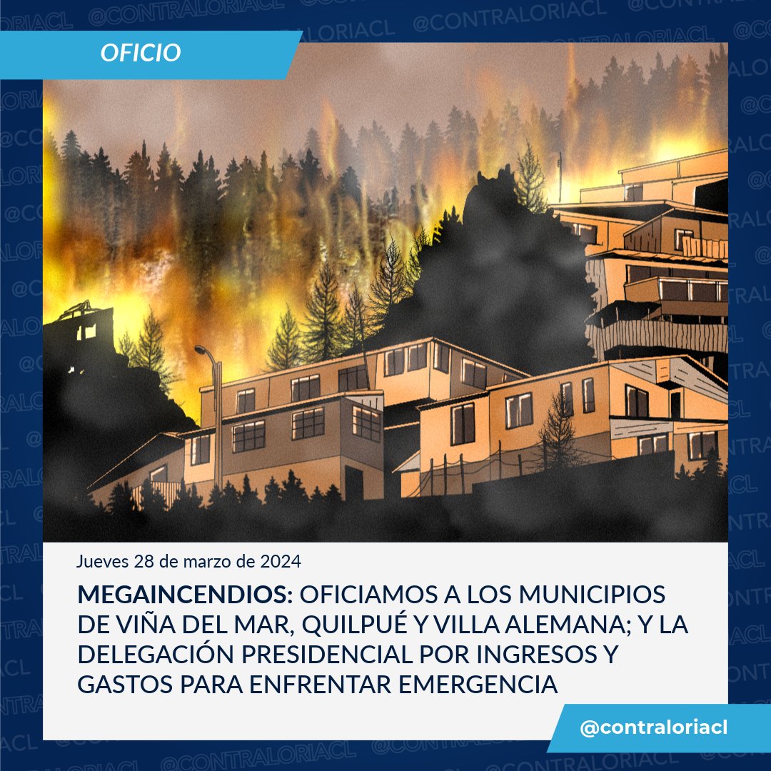 🔴Contraloría pide a Delegación Presidencial y a municipios de Viña el Mar, Quilpué y Villa Alemana, informes sobre ingresos y gastos para enfrentar los megaincendios. Los servicios tienen 15 días hábiles para proporcionar información detallada🔥 La nota👉bit.ly/4av2q17