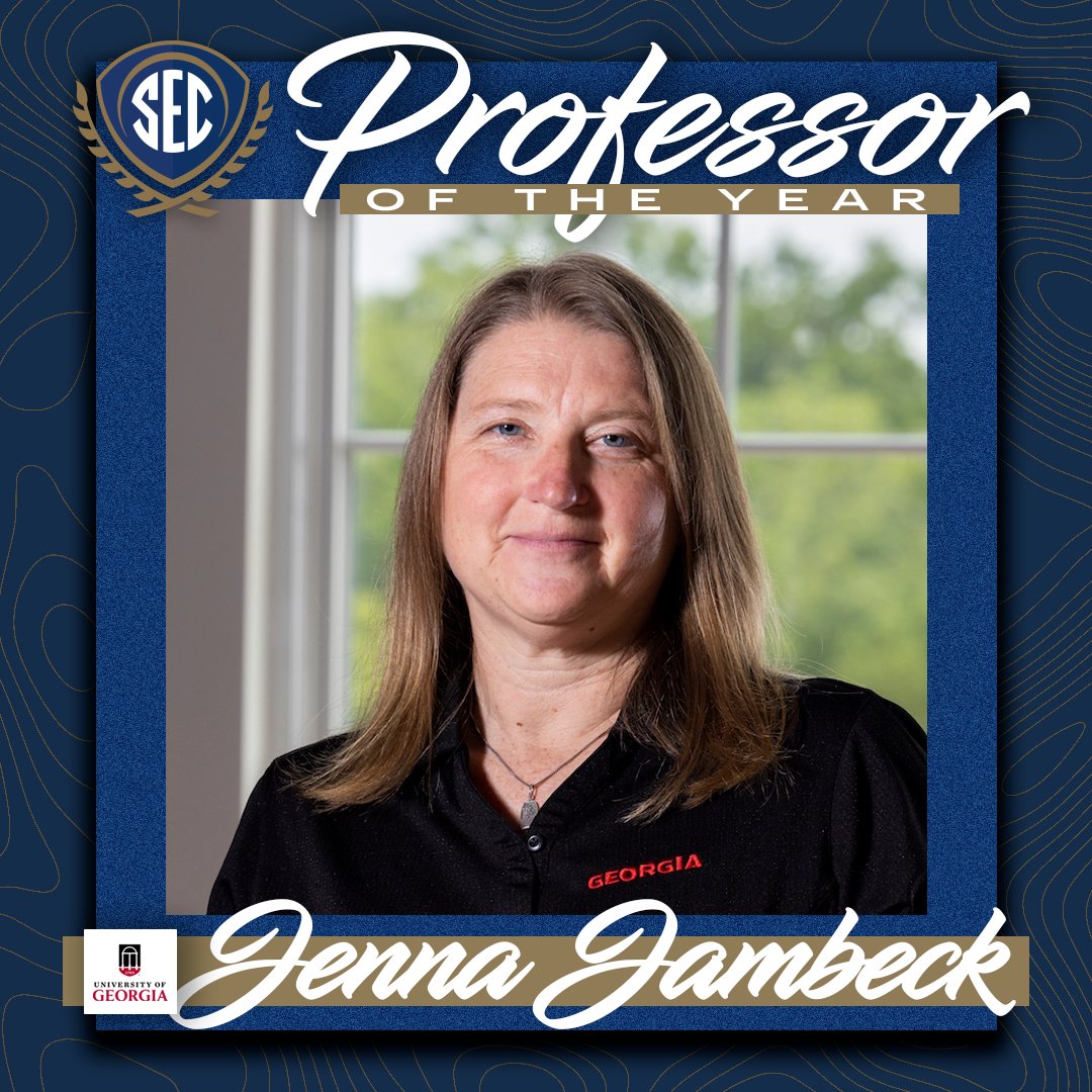 ♳ Internationally known for research on plastic pollution in the ocean 📲 Co-creator of the Marine Debris Tracker 🧠 2022 @macfound Fellow 🌊 2018 National Geographic Fellow Now @universityofga's Jenna Jambeck is the 2024 @SEC Professor of the Year! 📝 bit.ly/3VErqPC