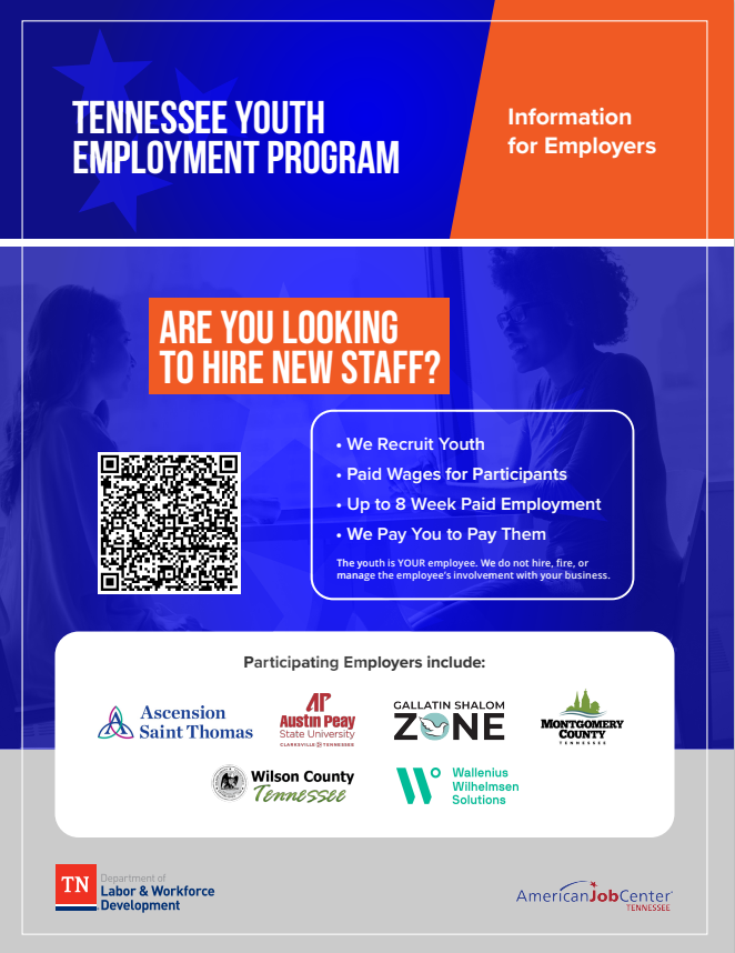 RoaneChamber's tweet photo. 💼 Are you 14 - 24 years old & ready to kickstart your career? Explore career paths with TN's #YouthEmploymentProgram! Gain 8 weeks of paid experience starting July 1.
📣Employers: Looking to recruit motivated youth & invest in the future workforce? Scan the QR code for details! https://t.co/8IS9eh6XlL