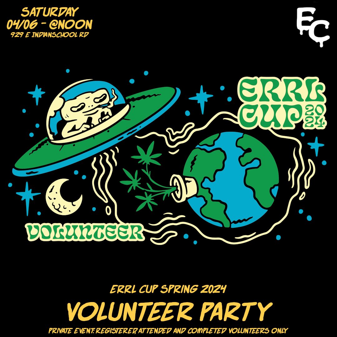 Errl Cup volunteers, you were amazing last week! Nows the time to celebrate you!! Join us for a celebration of you at the Errl Cup HQ. Packed with prizes, food, family, fun, and you! See you there!! *This is a private event for Errl Cup spring 2024 completed volunteers only.