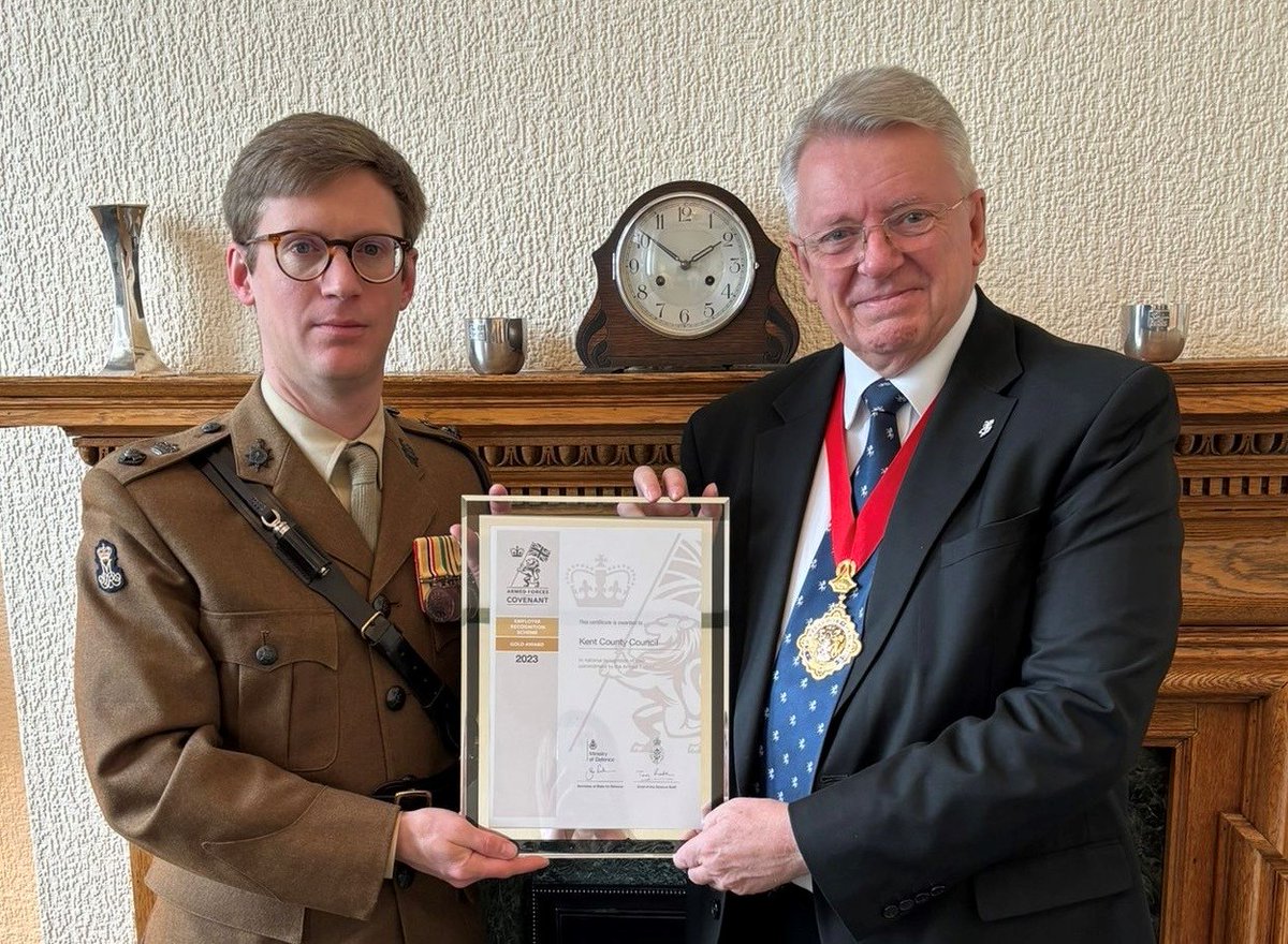 KCC is profoundly proud to be known as a military friendly employer of choice. It was one of the first county councils to be awarded the @DefenceHQ Employer Recognition Scheme Gold award in 2018, revalidated in 2023. That was not a given and the review was a rigorous one