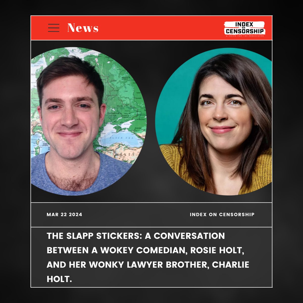 #SLAPPs: When a 'wokey' comedian & 'wonky' lawyer combine you end up with a conversation about how open secrets survive in the comedy circuit. Read @Rosieisaholt & @holt_charlie hilarious conversation here:indexoncensorship.org/2024/03/the-sl… #StopSLAPPs